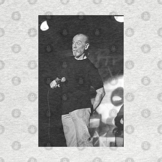 George Carlin BW Photograph by Concert Photos